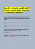 Texas STR Certification Exam 2026&sol;2027&colon; &NewLine;Science of Teaching Reading Study Guide&comma; Practice Questions & Answers &NewLine;