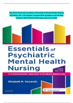 Test Bank Varcarolis Essentials of Psychiatric Mental Health Nursing &NewLine;3rd Edition All 1-28 Chapters Covered With Questions And Verified &NewLine;Solutions With Detailed Rationales And Case Study&period;