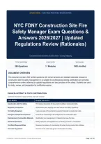NYC FDNY Construction Site Fire Safety Manager Exam Questions & Answers 2026&sol;2027｜Updated Regulations Review &lpar;Rationales&rpar;