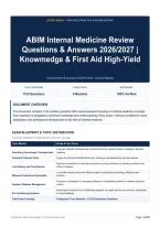 ABIM Internal Medicine Review Questions & Answers 2026&sol;2027｜Knowmedge & First Aid High-Yield