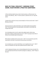 NUR 333 FINAL 2026&sol;2027 &vert; NURSING STUDY GUIDE&comma; EXAM REVIEW & PRACTICE QUESTIONS