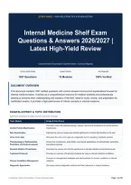 Internal Medicine Shelf Exam Questions & Answers 2026&sol;2027｜Latest High-Yield Review
