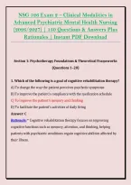 NSG 526 Exam 2 &ndash; Clinical Modalities in &NewLine;Advanced Psychiatric Mental Health Nursing &NewLine;&lpar;2026&sol;2027&rpar; &vert; 150 Questions & Answers Plus &NewLine;Rationales &vert; Instant PDF Download