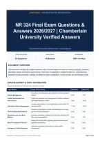 NR 324 Final Exam Questions & Answers 2026&sol;2027｜Chamberlain University Verified Answers