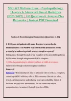 NSG 527 Midterm Exam &ndash; Psychopathology&comma; &NewLine;Theories & Advanced Clinical Modalities &NewLine;&lpar;2026&sol;2027&rpar; &vert; 150 Questions & Answers Plus &NewLine;Rationales &vert; Instant PDF Download 