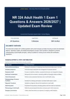 NR 324 Adult Health 1 Exam 1 Questions & Answers 2026&sol;2027｜Updated Exam Review