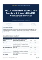 NR 324 Adult Health 1 Exam 3 Final Questions & Answers 2026&sol;2027｜Chamberlain University