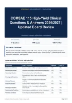 COMSAE 115 High-Yield Clinical Questions & Answers 2026&sol;2027｜Updated Board Review