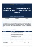 COMSAE 113 Level 2 Questions & Answers 2026&sol;2027｜Latest High-Yield Review