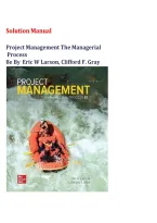 Complete Solution Manual for Project Management The Managerial Process 8th Edition by Eric W Larson&comma; Clifford F&period; Gray