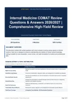 Internal Medicine COMAT Review Questions & Answers 2026&sol;2027｜Comprehensive High-Yield Review