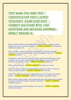CRRN Test 1 Exam 2026-2027 &vert; 1200 Questions & Verified Answers