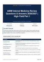 ABIM Internal Medicine Review Questions & Answers 2026&sol;2027｜High-Yield Part 1
