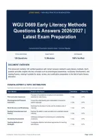 WGU D669 Early Literacy Methods Questions & Answers 2026&sol;2027｜Latest Exam Preparation