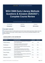 WGU D669 Early Literacy Methods Questions & Answers 2026&sol;2027｜Complete Course Review