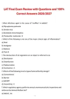 LAT Final Exam Review with Questions and 100&percnt; Correct Answers 2026&sol;2027&comma; final exam review with answers