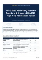 WGU D669 Vocabulary Scenario Questions & Answers 2026&sol;2027｜High-Yield Assessment Review