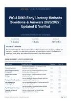 WGU D669 Early Literacy Methods Questions & Answers 2026&sol;2027｜Updated & Verified