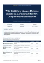 WGU D669 Early Literacy Methods Questions & Answers 2026&sol;2027｜Comprehensive Exam Review