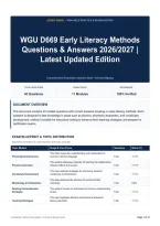 WGU D669 Early Literacy Methods Questions & Answers 2026&sol;2027｜Latest Updated Edition