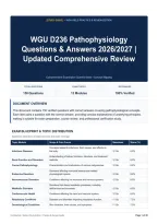 WGU D236 Pathophysiology Questions & Answers 2026&sol;2027｜Updated Comprehensive Review