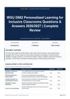 WGU D662 Personalized Learning for Inclusive Classrooms Questions & Answers 2026&sol;2027｜Complete Review