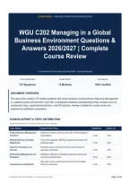 WGU C202 Managing in a Global Business Environment Questions & Answers 2026&sol;2027｜Complete Course Review
