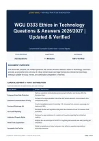 WGU D333 Ethics in Technology Questions & Answers 2026&sol;2027｜Updated & Verified