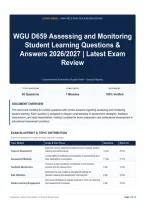 WGU D659 Assessing and Monitoring Student Learning Questions & Answers 2026&sol;2027｜Latest Exam Review