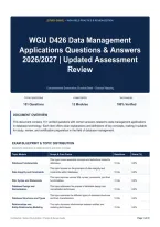 WGU D426 Data Management Applications Questions & Answers 2026&sol;2027｜Updated Assessment Review