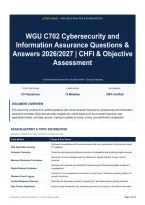 WGU C702 Cybersecurity and Information Assurance Questions & Answers 2026&sol;2027｜CHFI & Objective Assessment