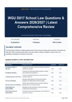 WGU D017 School Law Questions & Answers 2026&sol;2027｜Latest Comprehensive Review