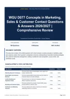 WGU D077 Concepts in Marketing&comma; Sales & Customer Contact Questions & Answers 2026&sol;2027｜Comprehensive Review