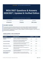 WGU D637 Questions & Answers 2026&sol;2027｜Updated & Verified Edition