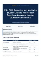 WGU D659 Assessing and Monitoring Student Learning Assessment Questions & Answers Updated 2026&sol;2027 Edition WGU