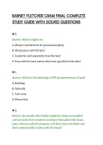 BARNEY FLETCHER CRAM FINAL COMPLETE&NewLine;STUDY GUIDE WITH SOLVED QUESTIONS&NewLine;