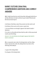 BARNEY FLETCHER CRAM FINAL&NewLine;COMPREHENSIVE QUESTIONS AND CORRECT&NewLine;ANSWERS