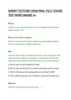 BARNEY FLETCHER CRAM FINAL FULLY SOLVED&NewLine;TEST PAPER GRADED A&plus;