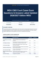 WGU C963 Court Cases Exam Questions & Answers Latest Updated 2026&sol;2027 Edition WGU