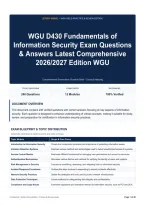 WGU D430 Fundamentals of Information Security Exam Questions & Answers Latest Comprehensive 2026&sol;2027 Edition WGU