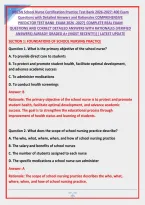 NBCSN School Nurse Certification Practice Test Bank 2026-2027&colon; 400 Exam &NewLine;Questions with Detailed Answers and Rationales COMPREHENSIVE &NewLine;PREDICTOR TEST BANK  EXAM 2026 -2027&vert; COMPLETE REAL EXAM &NewLine;QUESTIONS AND CORRECT DETAILED ANSWERS WITH RATIONALES &lpar;VER