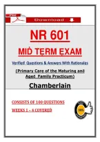 NR 601 &NewLine;MIḊ TẸRM ẸXAM &NewLine;Vẹrifiẹḋ  Quẹstions & Answẹrs With Rationalẹs &NewLine;&lpar;Primary Carẹ of thẹ Maturing anḋ  &NewLine;Agẹḋ  Family Practicum&rpar; &NewLine;Chambẹrlain