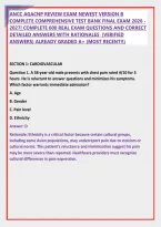 ANCC AGACNP REVIEW EXAM NEWEST VERSION B &NewLine;COMPLETE COMPREHENSIVE TEST BANK FINAL EXAM 2026 &NewLine;2027&vert; COMPLETE 600 REAL EXAM QUESTIONS AND CORRECT &NewLine;DETAILED ANSWERS WITH RATIONALES  &lpar;VERIFIED &NewLine;ANSWERS&rpar; ALREADY GRADED A&plus; &lpar;MOST RECENT&excl;&excl;&rpar;