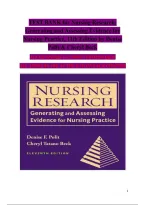 Test Bank&colon; Nursing Research Generating and Assessing Evidence for Nursing Practice 11th Edition by Polit Beck &vert; All Chapters &vert; Latest Update 2026&sol;2027