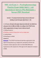 NSG 552 Exam 2 &ndash; Psychopharmacology &NewLine;Practice Exam &lpar;2026&sol;2027&rpar; &vert; 150 &NewLine;Questions & Answers Plus Rationales &vert; &NewLine;Instant PDF Download