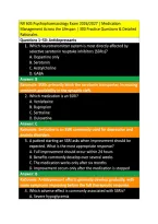 NR 605 Psychopharmacology Exam 2026&sol;2027 &vert; Medication &NewLine;Management Across the Lifespan &vert; 300 Practice Questions & Detailed &NewLine;Rationales