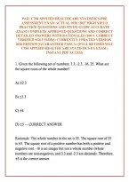 WGU C784 APPLIED HEALTHCARE STATISTICS PRE ASSESSMENT EXAM ACTUAL 2026 &sol;2027 HIGH YIELD PRACTICE QUESTIONS AND STUDY GUIDE ACCURATE EXAM COMPLETE APPROVED QUESTIONS AND CORRECT DETAILED ANSWERS WITH RATIONALES &lpar;100&percnt; CORRECT VERIFIED SOLUTIONS&rpar; CURRENTLY U