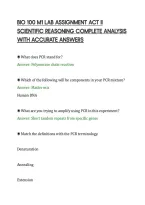 BIO 100 M1 LAB ASSIGNMENT ACT II&NewLine;SCIENTIFIC REASONING COMPLETE ANALYSIS&NewLine;WITH ACCURATE ANSWERS&NewLine;