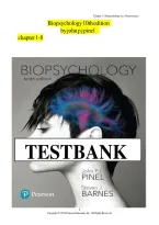 Test Bank for Biopsychology 10th Edition Pinel Chapters 1-8&NewLine;&NewLine;