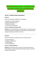 FINA 365 Midterm Exam &ndash; Updated Actual &NewLine;Questions and Answers with Rationales &NewLine;2026&sol;2027
